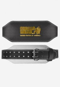 Gorilla Wear - 6 Inch Padded Leather Lifting Belt - Black/Gold