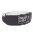 Gorilla Wear - 4 INCH Padded Leather Belt - Black/Gray